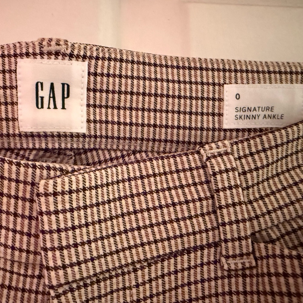 GAP Women’s Tan and Brown Patterned Dress Pants